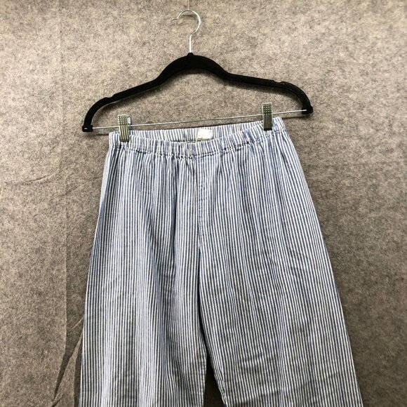 Muji Pajama Pants Womens S Blue White Striped Cotton - Picture 3 of 8